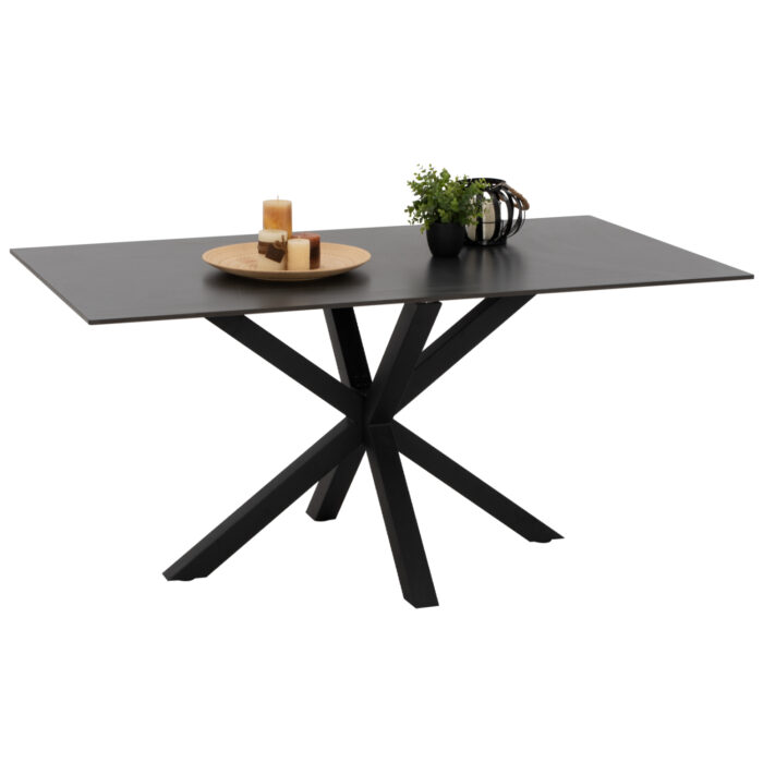 DINING TABLE SINTERED STONE BLACK METAL LEGS 160x90x75H cmHM9308.01