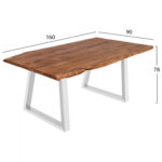 DINING TABLE MONTANA HM8336.02 SOLID ACACIA 4cm THICK 160X90X78H