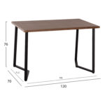 DINING TABLE JAY HM9531 WALNUT COLORED MDF-BLACK METAL LEGS 120x70x76Hcm.