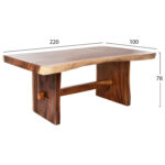 DINING TABLE ULYSES HM9898 SOLID SUAR WOOD IN NATURAL COLORING-9cm THICK TOP 250x90x78Hcm.