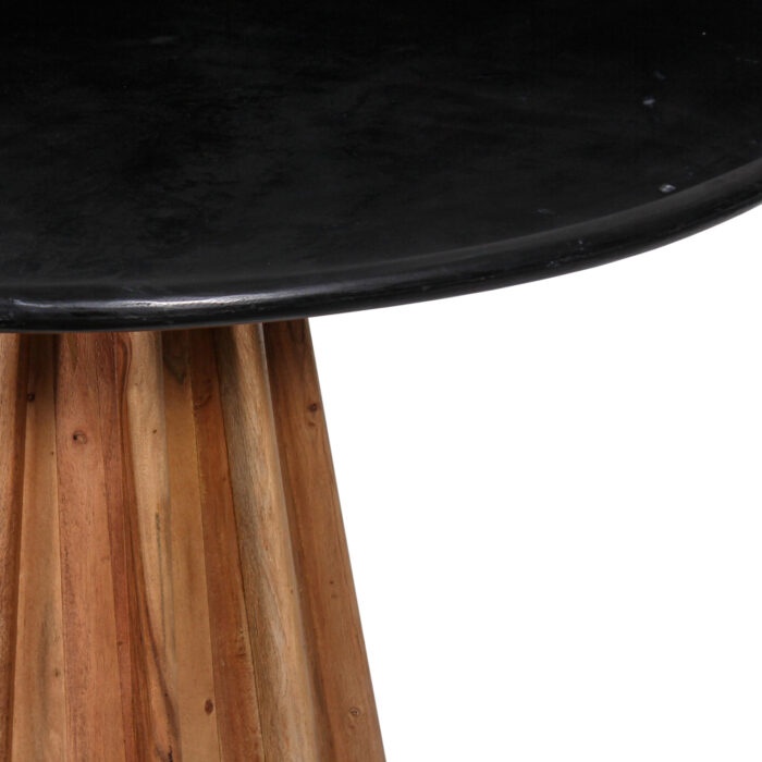 DINING TABLE ROUND DRAXX HM9687 SOLID ACACIA WOOD-BLACK MARBLE TOP Φ120x76Hcm.