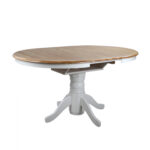 Dining Table Wooden White Wash ''106+40x106x78 cm Country Style HM0161