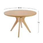 Dining Table PABLA HM0159.01 white wash color Φ110x76H
