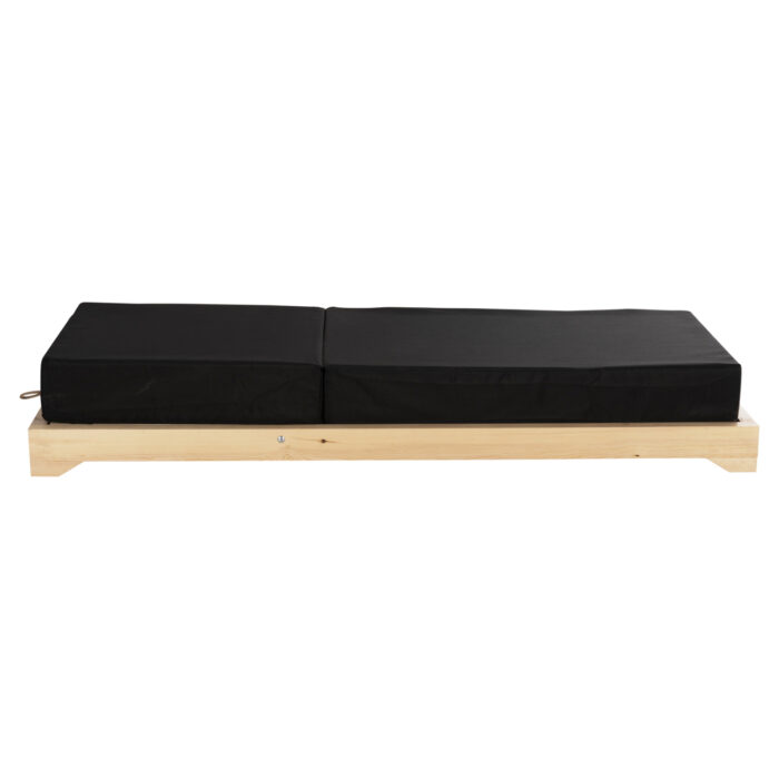 BEACH LOUNGER LOW IKARIA HM10623.01 PINE WOOD IN NATURAL COLOR-BLACK TEXTILENE-CUSHION 20cm THICK