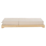 BEACH LOUNGER LOW IKARIA HM10623.02 PINE WOOD IN NATURAL COLOR-BEIGE TEXTILENE-CUSHION 20cm THICK