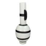 Vase Stripes Fine Earthenware White 22x22x42cm