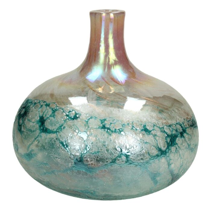 Vase Glass Turquoise 24x24x22cm