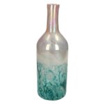 Vase Glass Turquoise 12x12x36cm