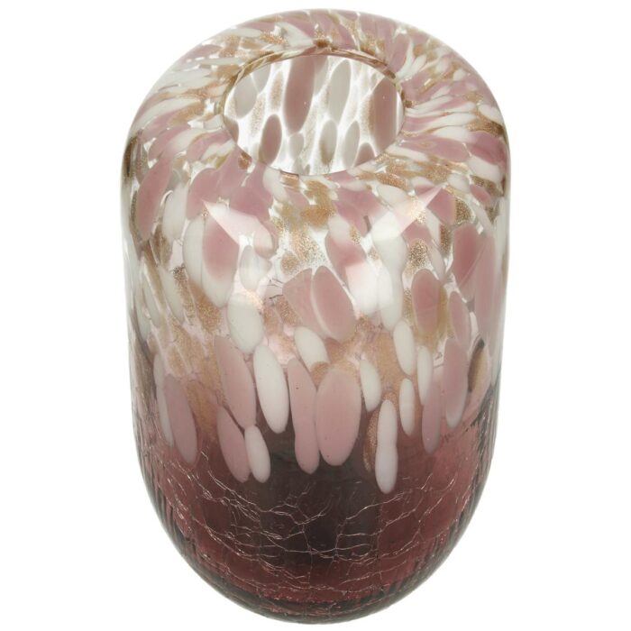 Vase Glass Pink 19x19x20.5cm