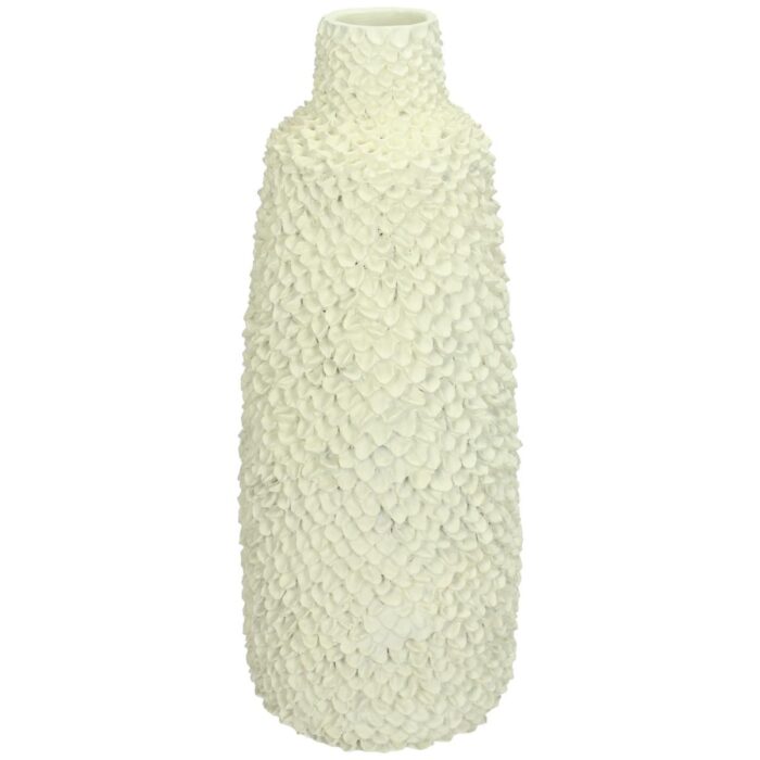 Vase Polyresin Ivory 12.7x12.7x30.7cm