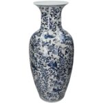 Vase Porcelain Blue 26.5x26.5x63cm