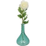 Vase Recycled Glass Petrol 12.7x12.7x20.3cm