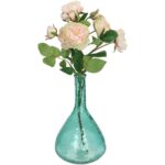 Vase Recycled Glass Petrol 15.2x15.2x25.4cm