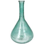 Vase Recycled Glass Petrol 17.8x17.8x30.5cm