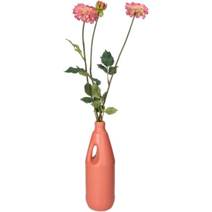 Vase Bottle Fine Earthenware Peach 9x9x27cm