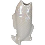 Vase Fish Fine Earthenware Ivory 15.5x10.5x28cm