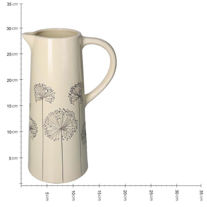 Vase Dandelion Fine Earthenware Ivory 18.5x13.5x30cm