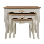 Coffee Table 3 pieces Wooden Melody HM7006.01 cream/brown patina