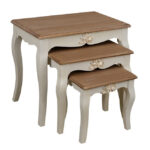 Coffee Table 3 pieces Wooden Melody HM7006.01 cream/brown patina