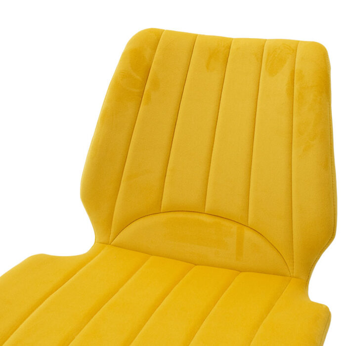 058 000012 4 Καρέκλα Sabia Homepaketo βελούδο κίτρινο-μαύρο πόδι