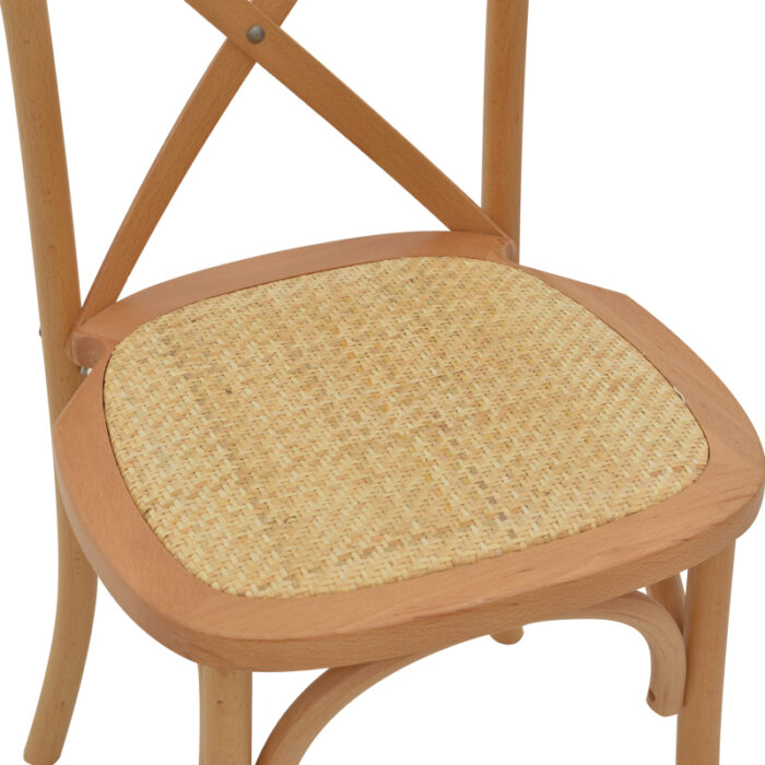263 000020 6 Καρέκλα Dylon Homepaketo στοιβαζόμενη καρυδί ξύλο οξιάς-έδρα φυσικό Rattan 48x52x89εκ