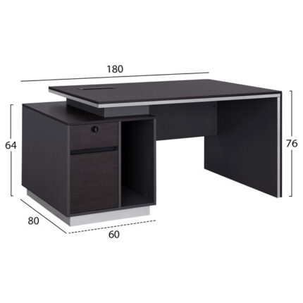 Professional Office with left closet Rosewood HM2113L 180x80x76cm