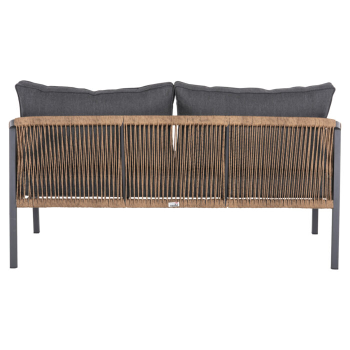 kanapes exchoroy 3thesios fb9605503 aloy 5 Outdoor Sofa 2-seater Maerly Hm6055.03 Aluminum In Anthracite-dark Beige Synthetic Rope-anthracite Cushions