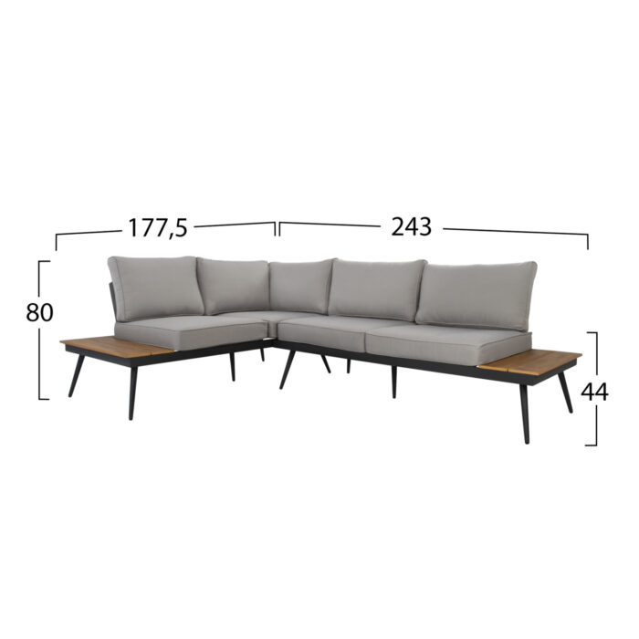 Corner sofa Aluminum with Table for outdoor spaces HM5126.12