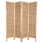 DIVIDER WITH 4 LEAFS SENTINEL HM4227 BAMBOO IN NATURAL COLOR 162x2,5x180Hcm.