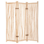DIVIDER WITH 3 LEAFS ZENDOR HM4316 TEAK BRANCHES IN NATURAL 165x180Hcm.