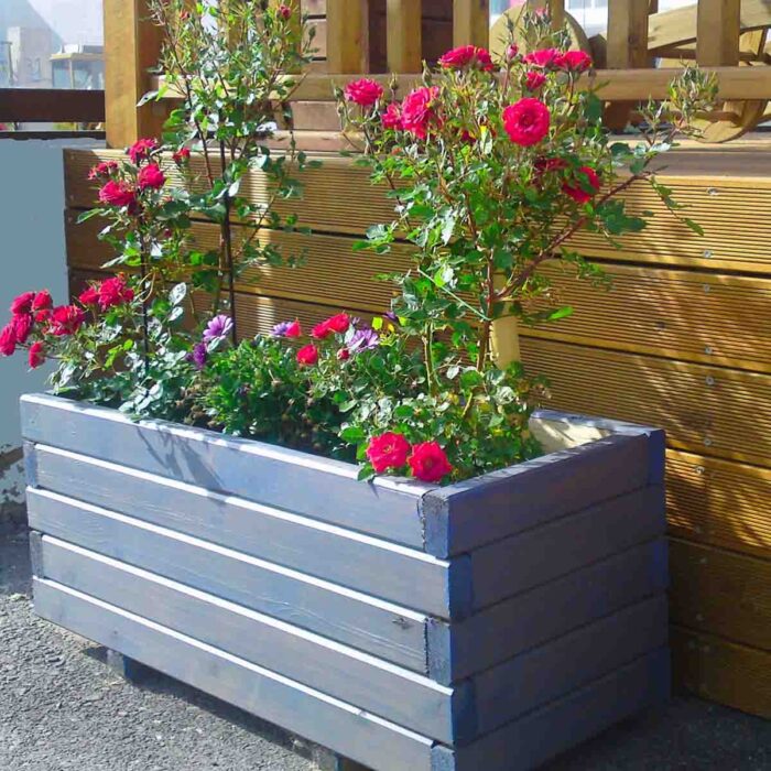 Custom made rectangular flower planter