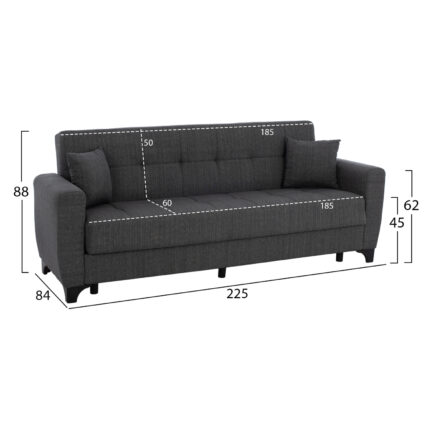 HM11748.03 sofa-bed set of 3-seater and 2-seater, grey
