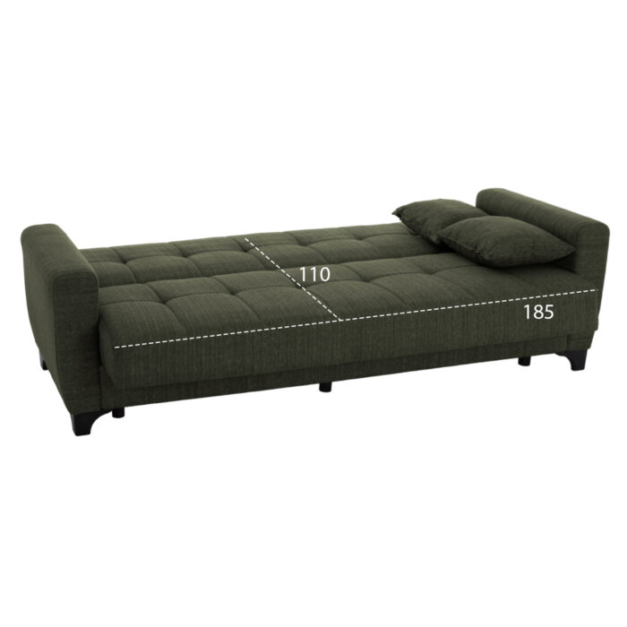 HM11748.05 sofa-bed set of 2-seater and 3-seater, dark olive
