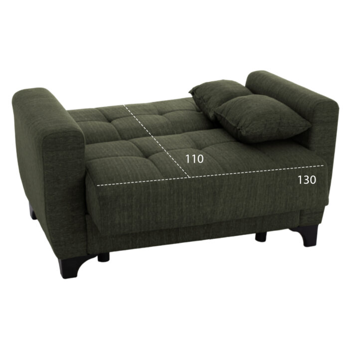 set salonioy 2thesios 3thesios fb9117480 4 2 Hm11748.05 Sofa-bed Set Of 2-seater And 3-seater, Dark Olive