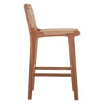 BAR STOOL WITH BACKREST OUTDOORS TEAK WOOD AND ROPE HM9381.01 40X53X89Hcm.