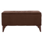 LONG STOOL-TRUNK HM9261.04 BROWN FABRIC QUILTED SEAT
