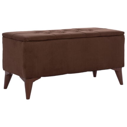 LONG STOOL-TRUNK HM9261.04 BROWN FABRIC QUILTED SEAT