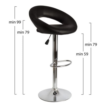 Bar Stool Rea HM203.01 with gas lift and black PU