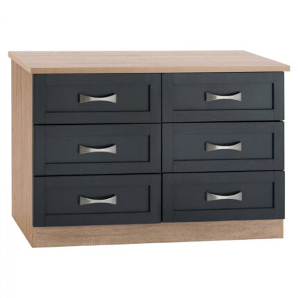 Bedroom dresser -Drawer HM317.04 with 6 drawers Sonama-Grey 120x40x76cm