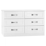 WHITE DRESSER HM317.05 WITH 6 DRAWERS 120X40X76Hcm.