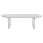 COFFEE TABLE OVAL HONKY HM9710 SOLID MANGO WOOD IN WHITE 130x60x40Hcm.