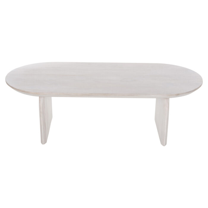 trapezi salonioy obal fb99710 masif xylo 4 COFFEE TABLE OVAL HONKY HM9710 SOLID MANGO WOOD IN WHITE 130x60x40Hcm.