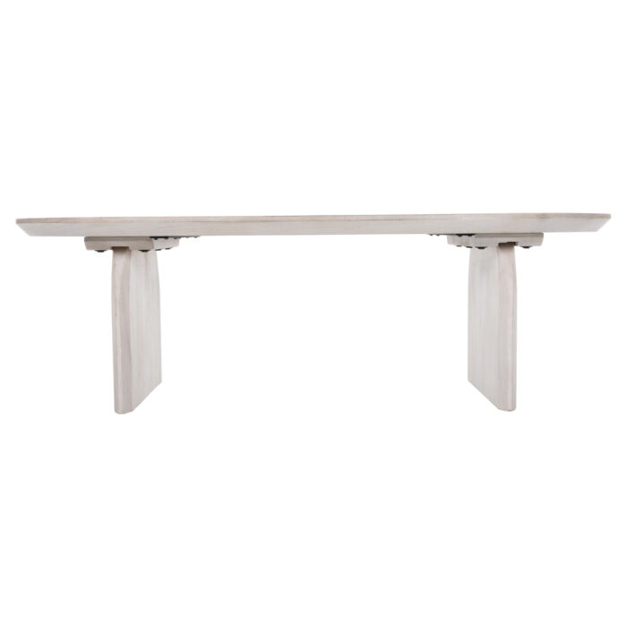 trapezi salonioy obal fb99710 masif xylo 5 COFFEE TABLE OVAL HONKY HM9710 SOLID MANGO WOOD IN WHITE 130x60x40Hcm.