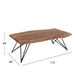 Coffee Table Rio HM8183 solid acacia wood 115Χ69Χ40