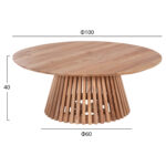 COFFEE TABLE ROUND FRANTZ HM9523.01 SOLID MINDI WOOD-NATURAL Φ100X40H cm.