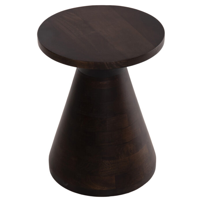 COFFEE TABLE ROUND FOSS HM9699 SOLID MANGO WOOD IN DARK BROWN Φ35x45Hcm.