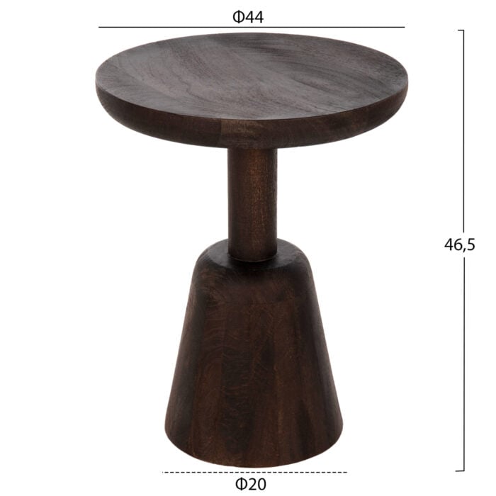 COFFEE TABLE ROUND CRABB HM9701 SOLID MANGO WOOD Φ40x49.5Hcm.