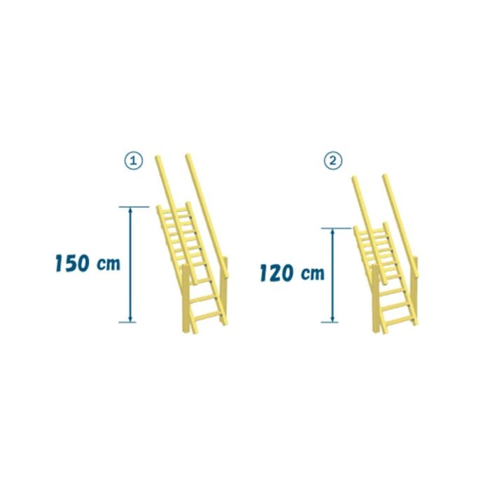 Ξύλινη σκάλα με κουπαστή Σκάλα με κουπαστή STEPS 120εκ 1 Ξύλινη σκάλα με κουπαστή