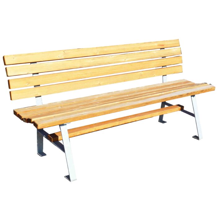 Ξύλινο παγκάκι με μεταλλικά πόδια 180εκ scaled Wooden bench with metal base 180cm